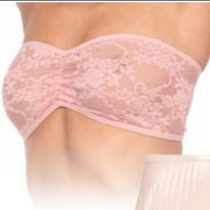 AMERICAN APPAREL Ruched Flower Tube Bra/Bandeau